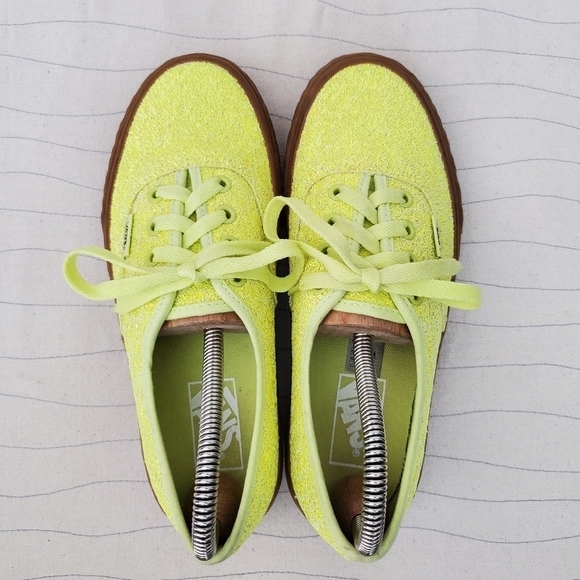 Vans Womens Neon Yellow Ice Cream Glitter Sneakers Skate Shoes Size 6.5 - Picture 6 of 10